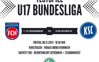 Testspiel der U17-Bundesliga in Heiningen: 1. FC Heidenheim gegen Karlsruher SC